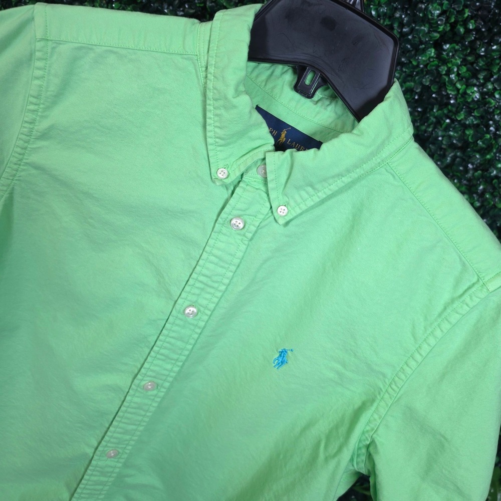 Polo Ralph Lauren Kids XL 18-20 Lime Green Short Sleeve Button Down Shirt Pony